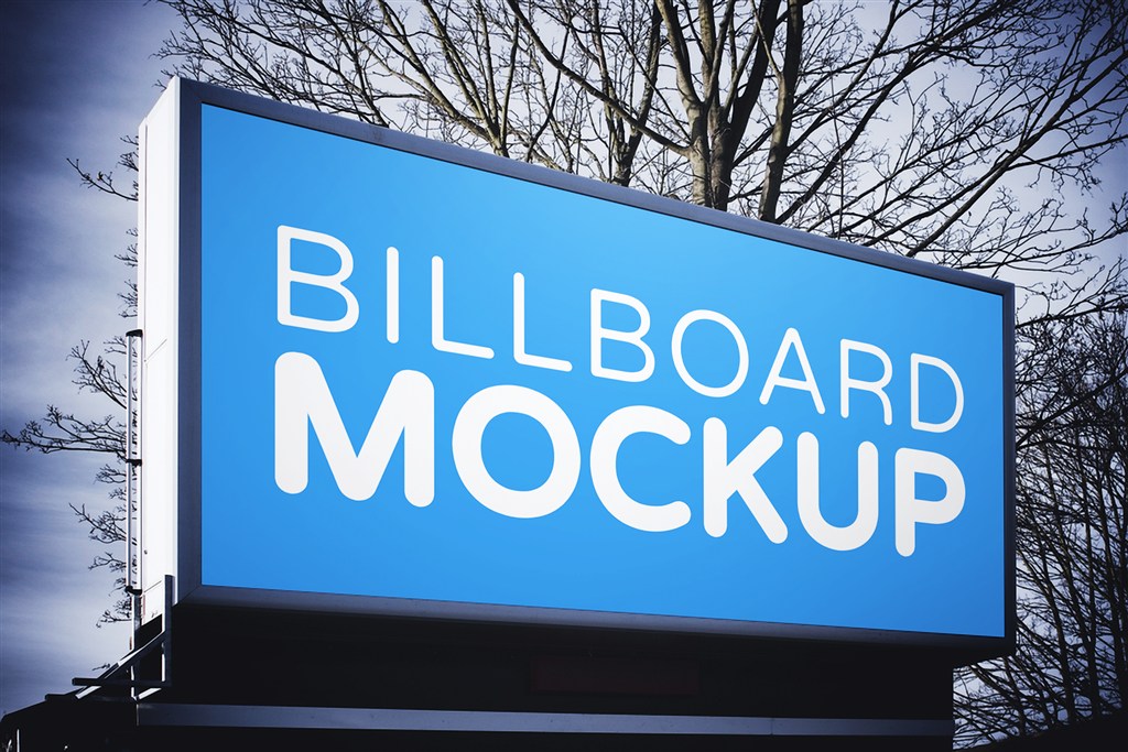 公路户外街头T牌广告牌样机图片下载