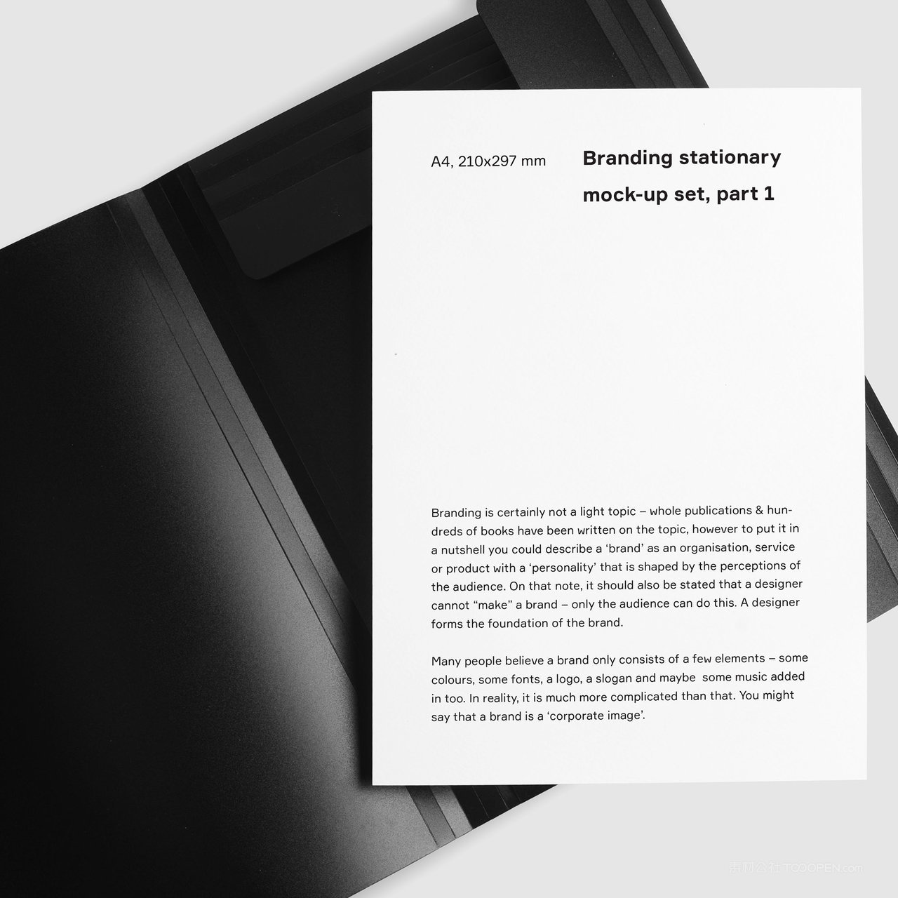 极简企业vi文件夹A4纸张贴图样机