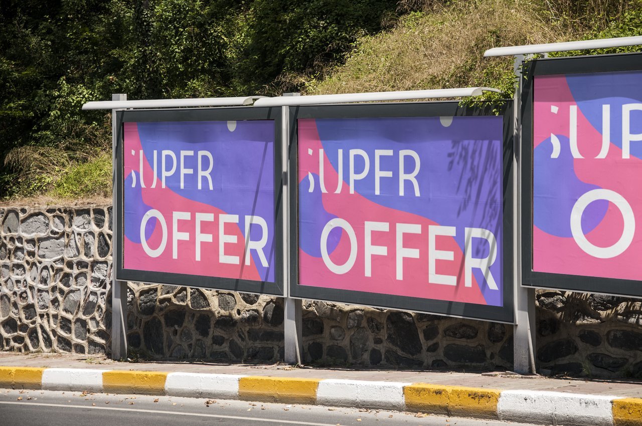 户外连排广告海报场景样机 (5)