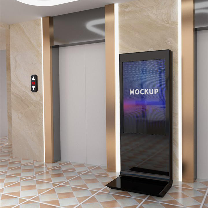 场景电梯口大厦lcd广告液晶屏样机