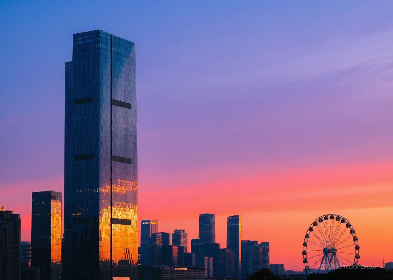 天空日落唯美云彩落日云层风景景观自然