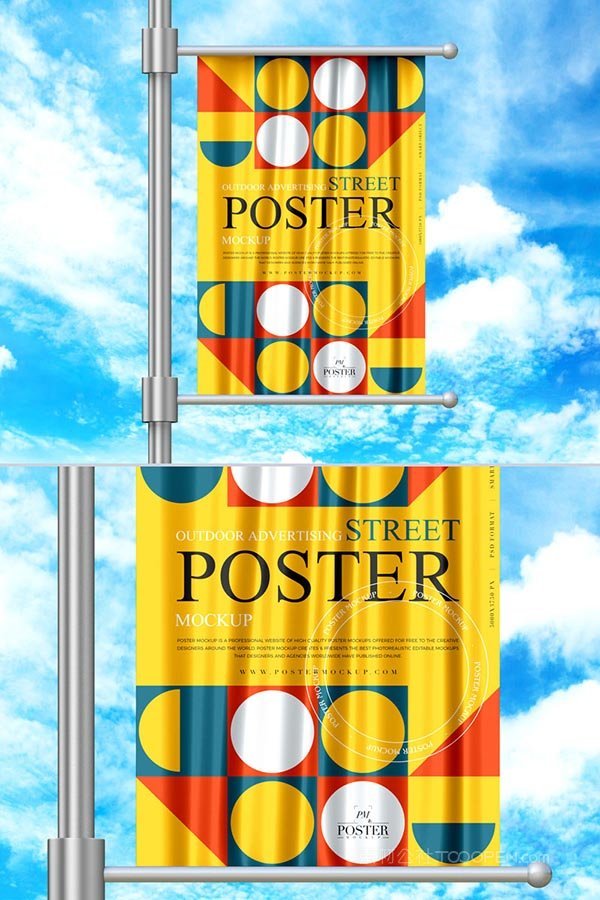 户外广告街头海报样机