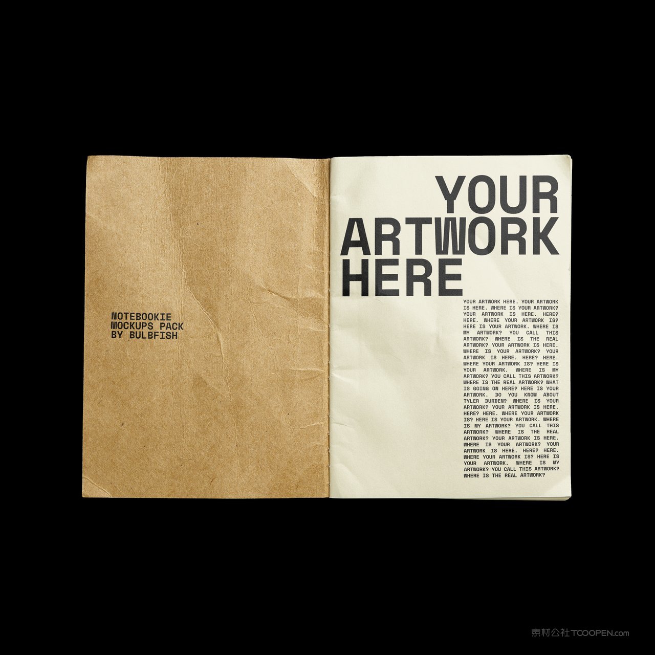 黄色杂志企业形象牛皮纸画册样机 (6)