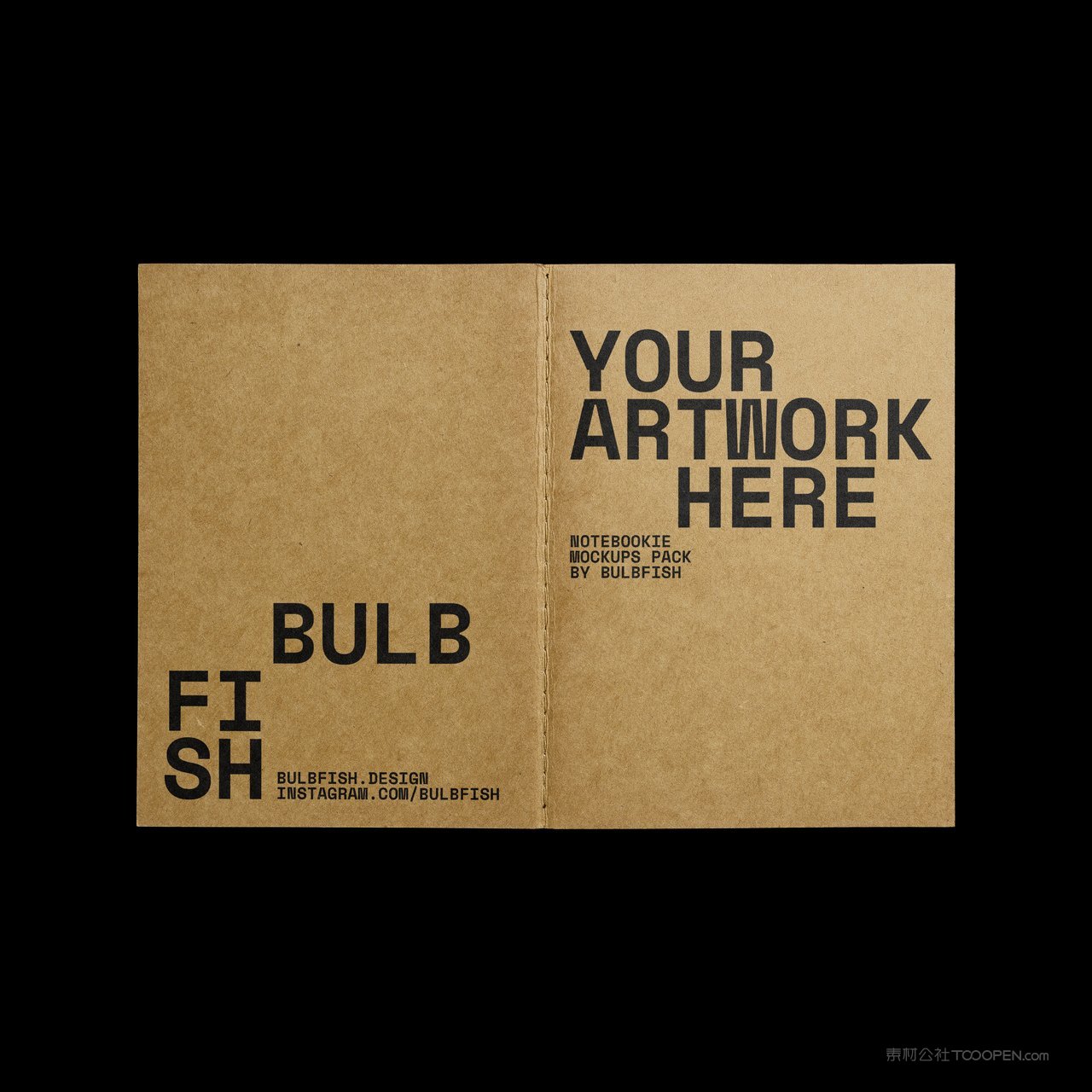 黄色杂志企业形象牛皮纸画册样机 (4)