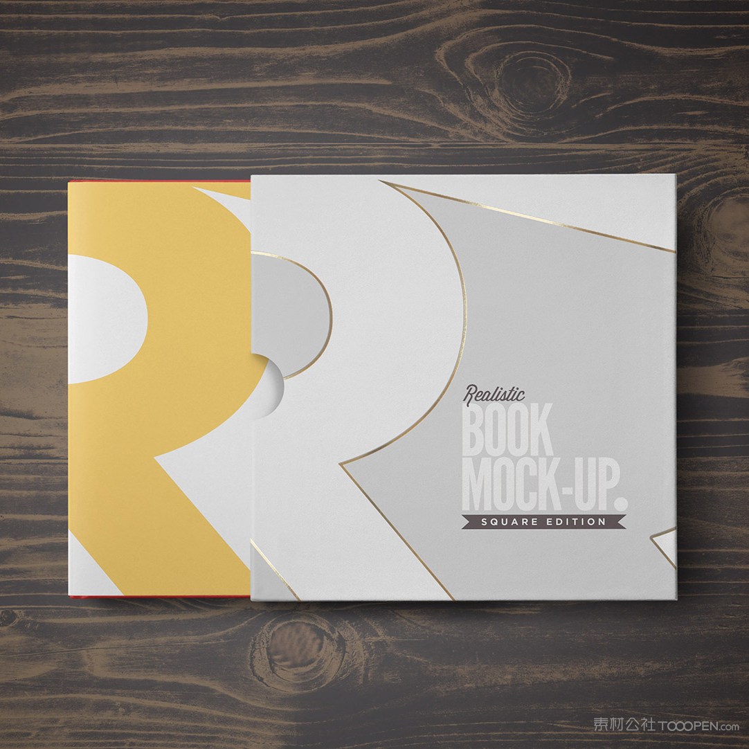 带书套的正方形书本画册贴图样机