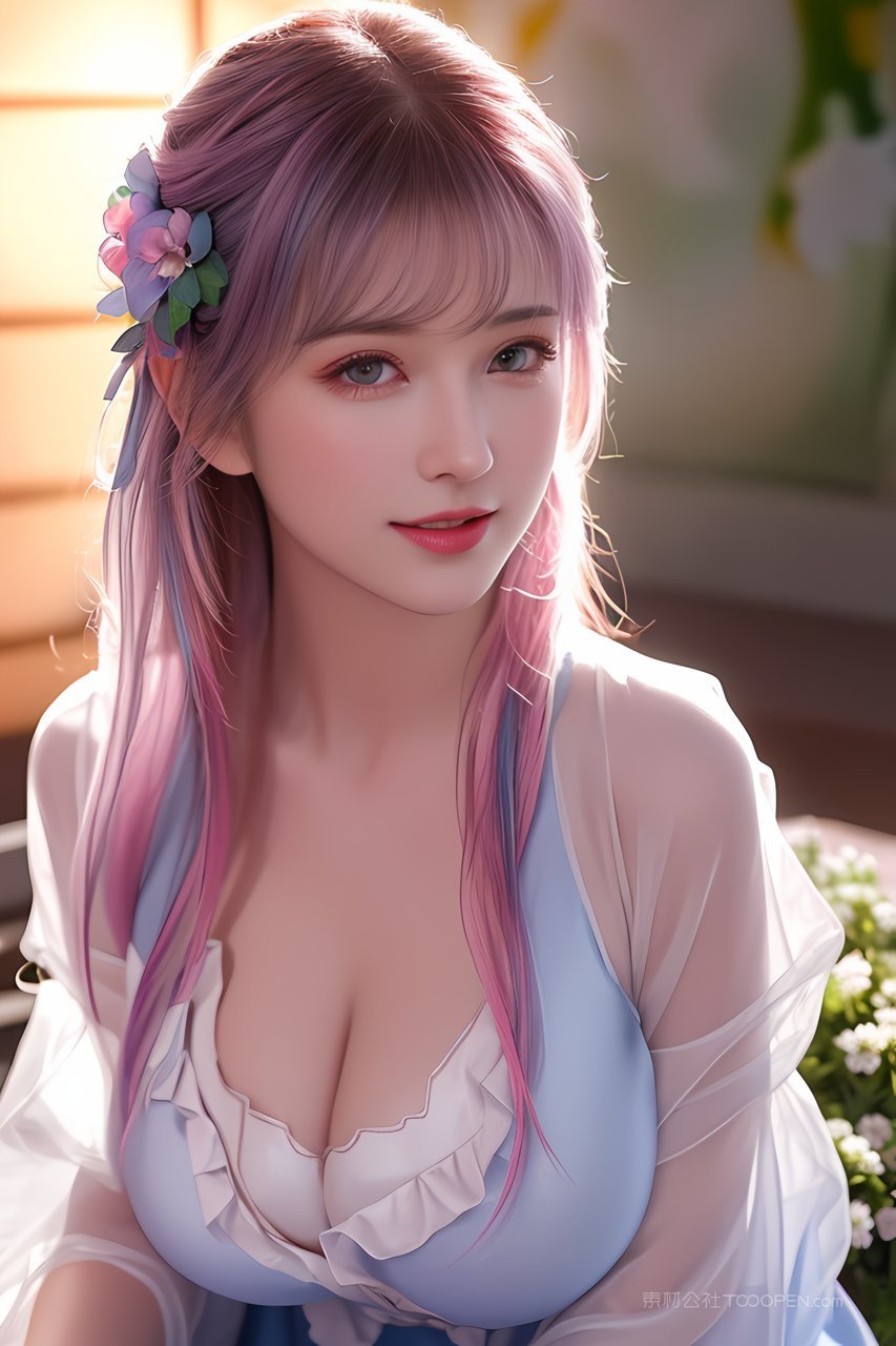 透明白色纱衣装ai多彩美女性感壁纸