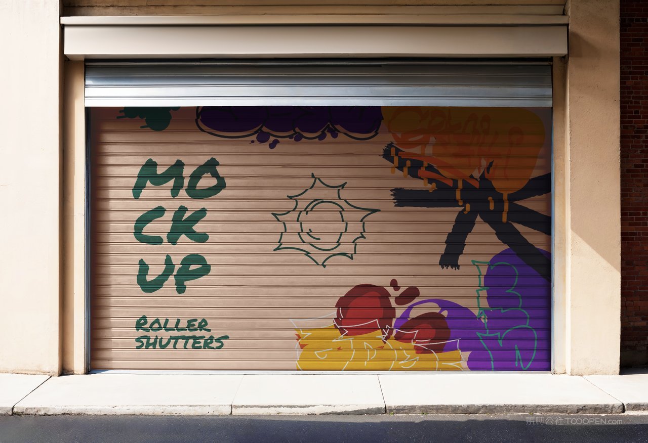 【2292期】卷帘门涂鸦展示样机 (14)