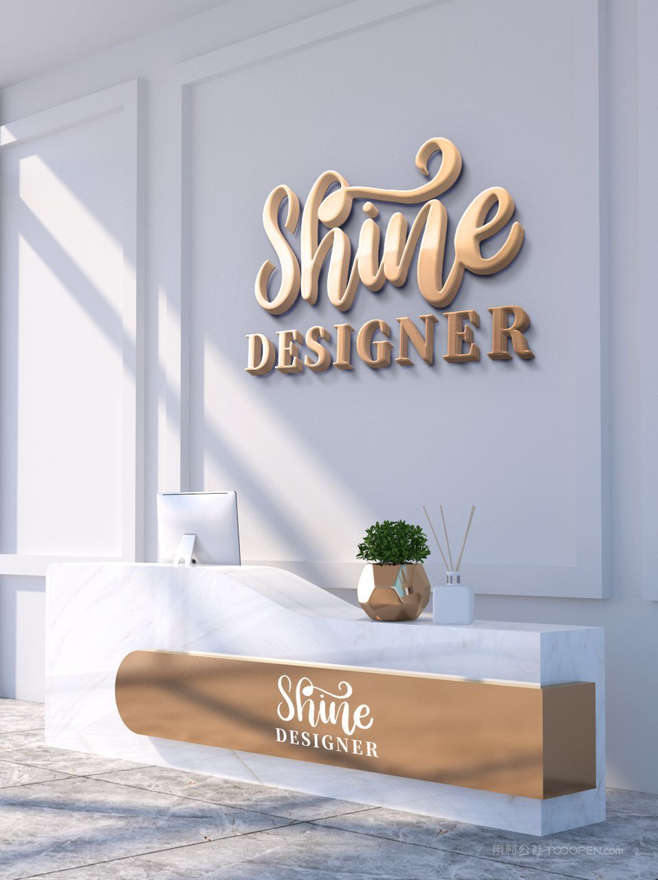 企业前台vi形象墙logo标志样机前台样机 (14)