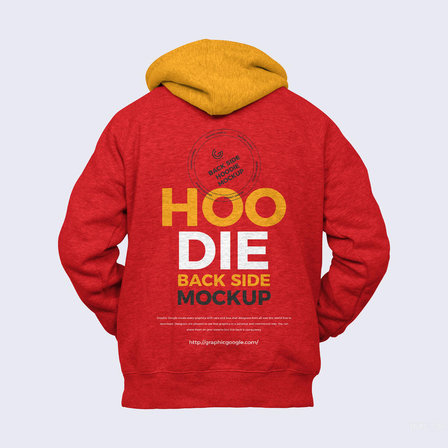 男士连帽衫样机背面