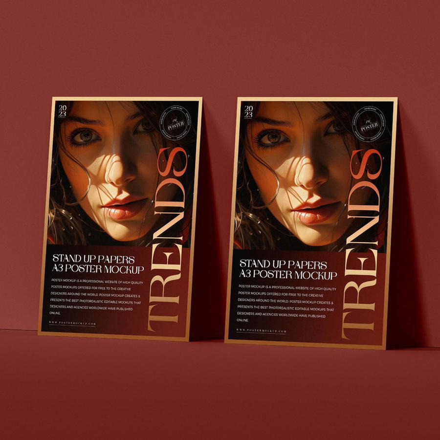 倒立的海报样机