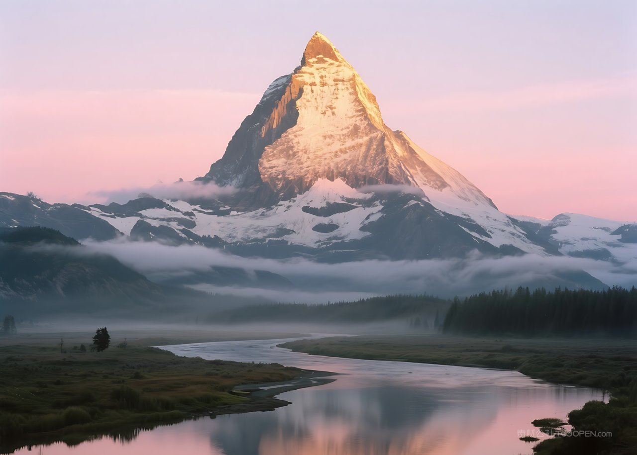 天空自然山水风景唯美山峰景色