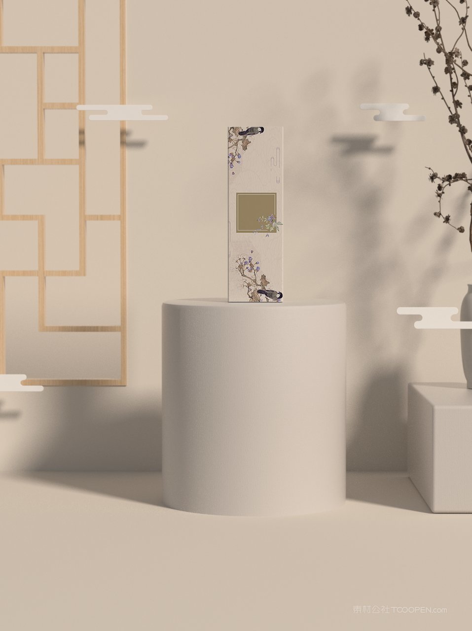 国潮文创花朵贺岁礼盒样机