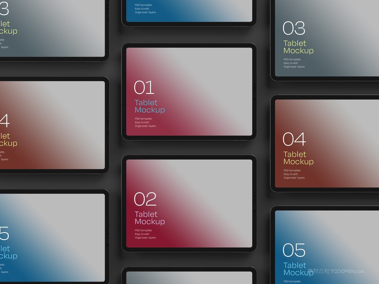 粉色tablet-mockupipad pro平板电脑屏幕样机 (15)