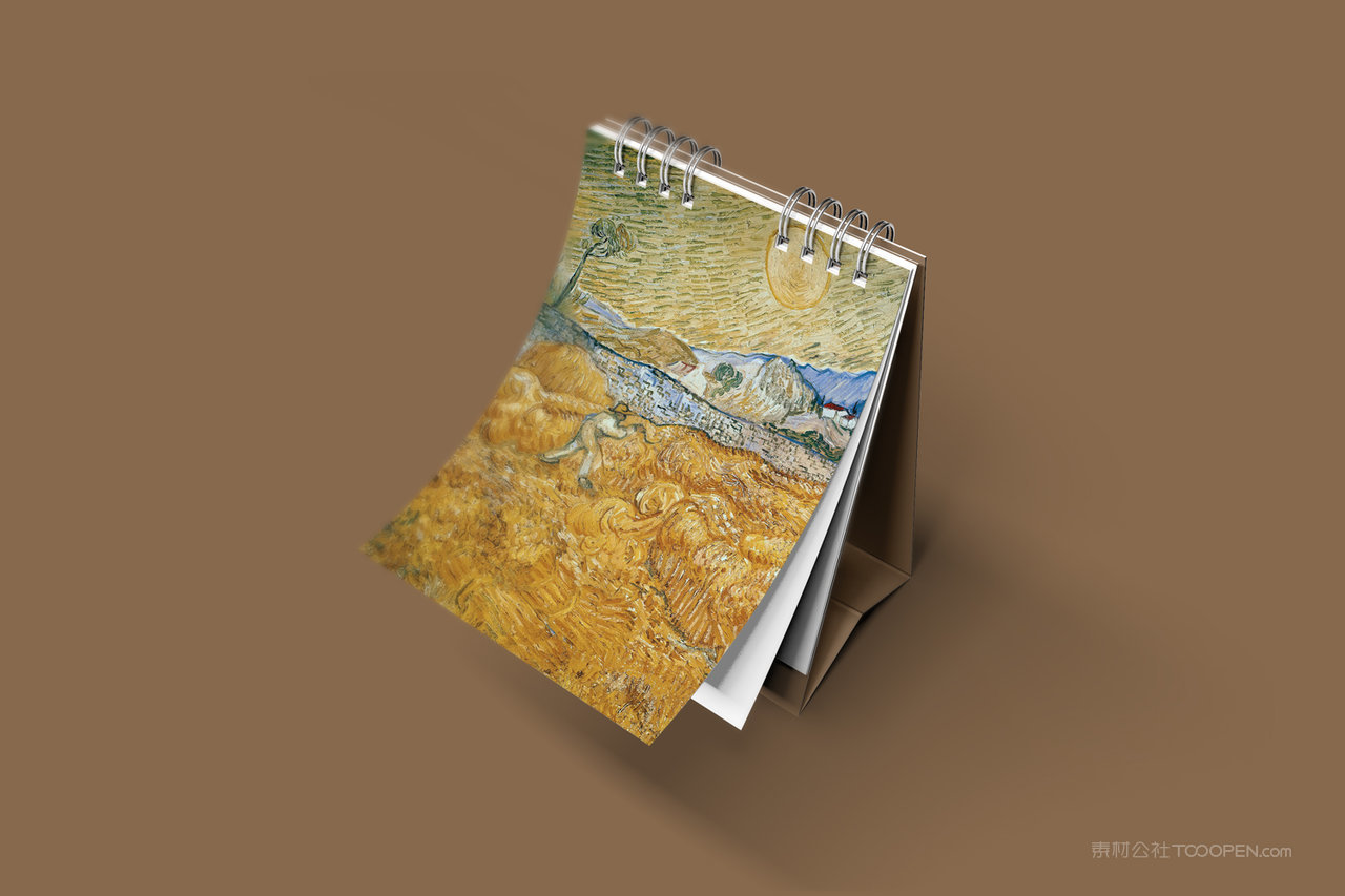 美术艺术展览馆台历展示样机