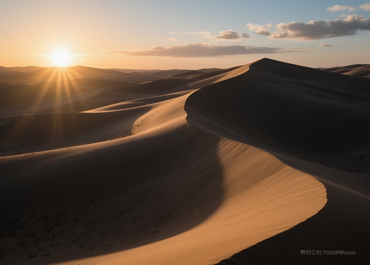 风景日落唯美云彩云层自然天空高清