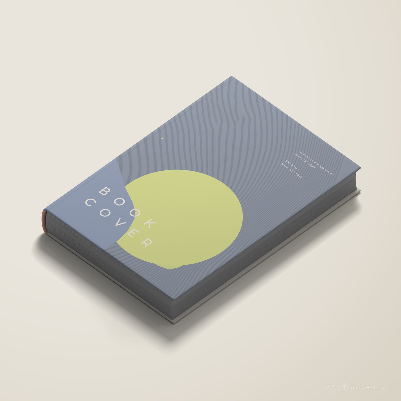 硬壳书籍画册封面贴图样机