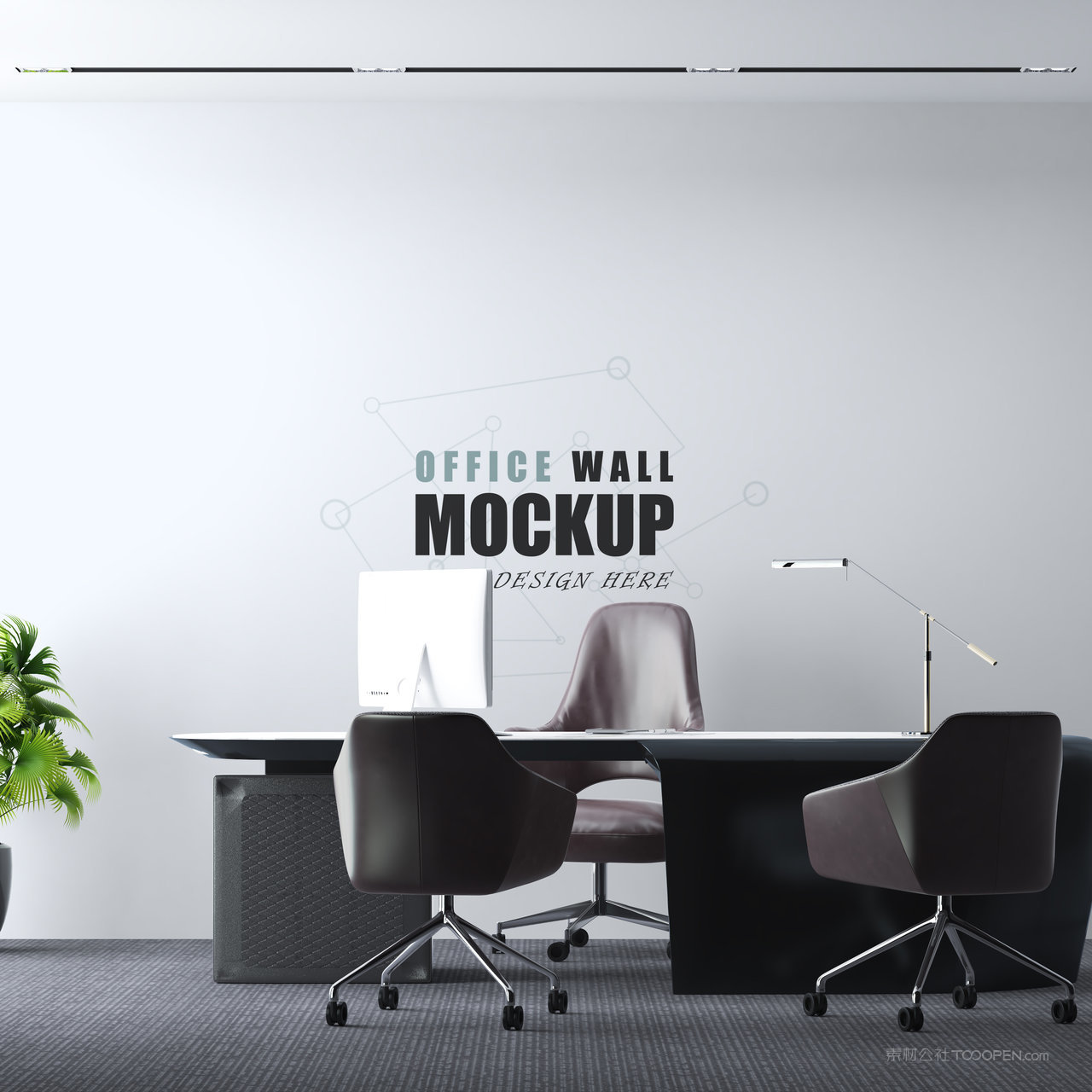 公司形象墙办公室背景墙贴图样机