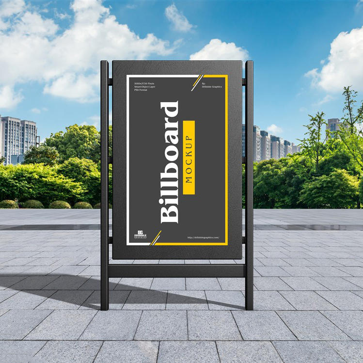 现代城市广告牌样机
