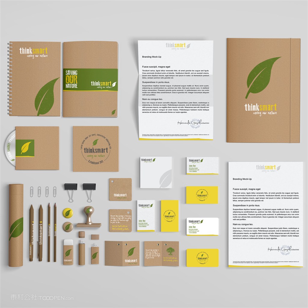 档案袋笔记本光盘套标签名片信纸信封卡片圆筒包装VI样机