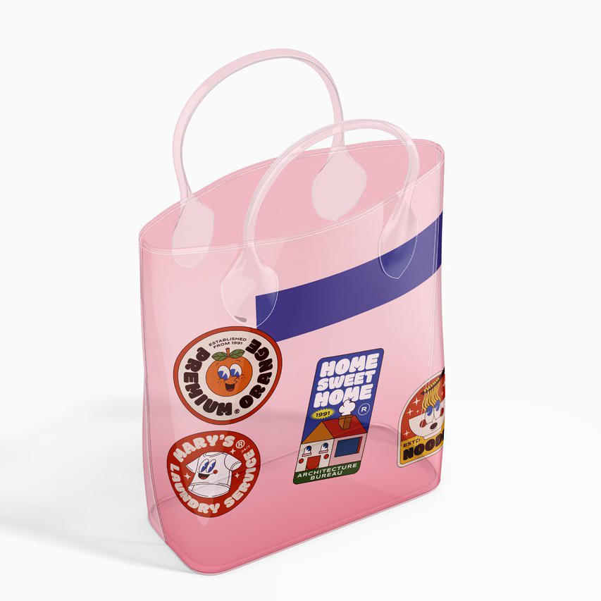 潮流透明塑料pvc手提袋拎袋样机 (3)