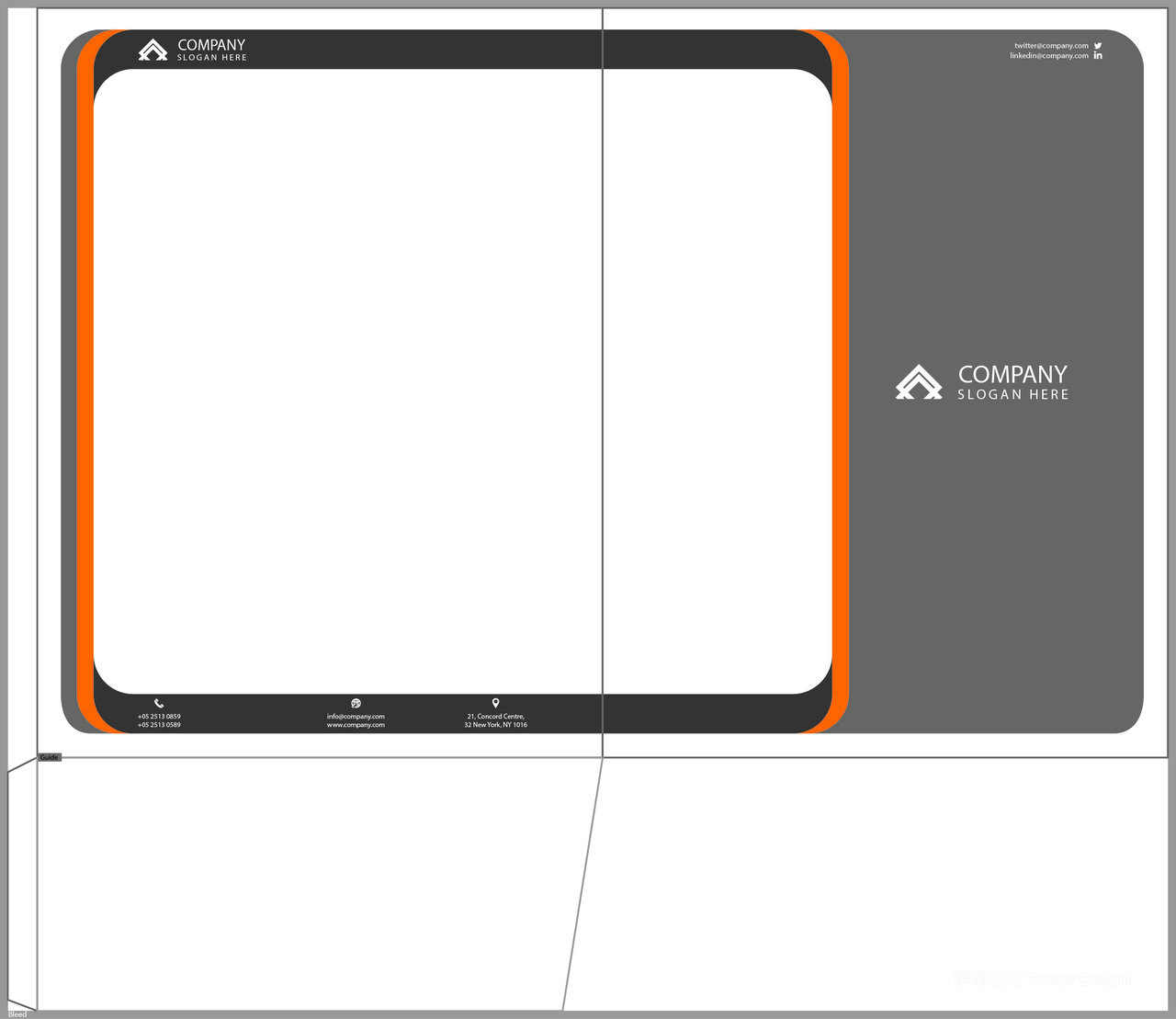 橙灰色搭配视觉元素文件夹