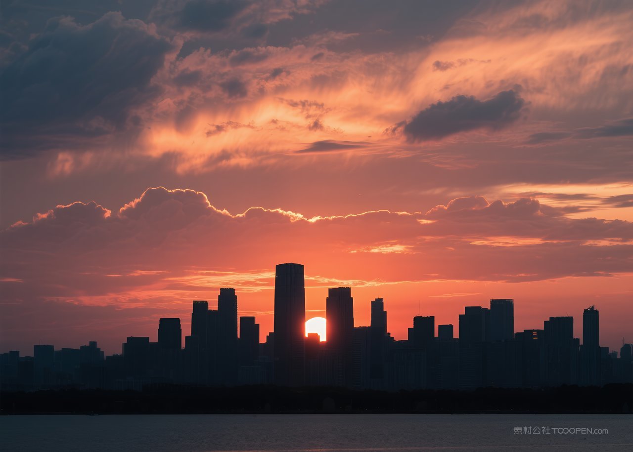 云彩风景落日日落天空唯美云层自然