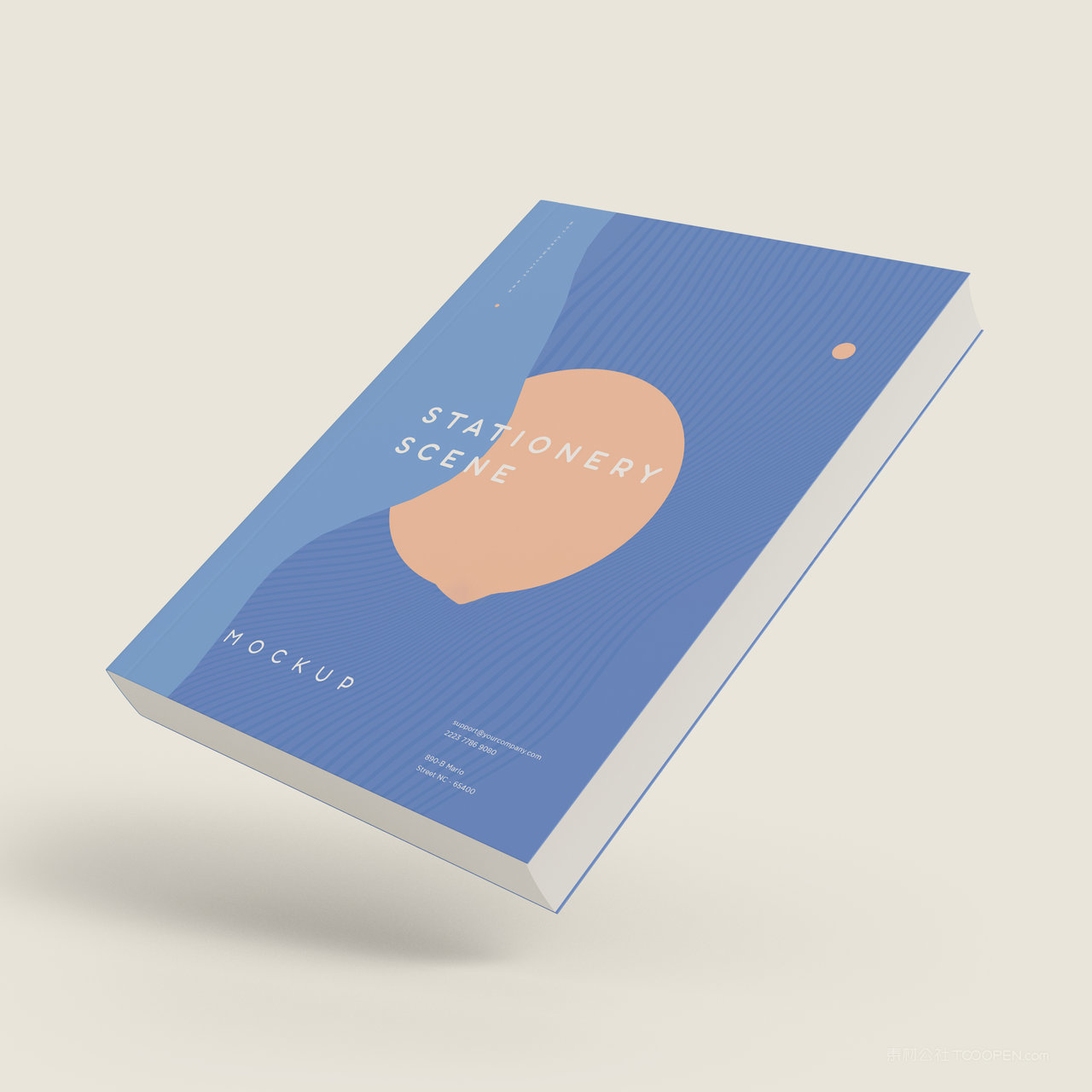 悬浮的书本画册贴图样机