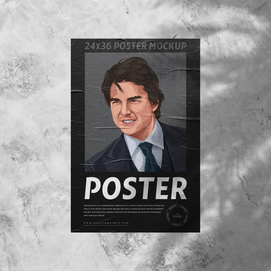 墙上海报样机模板