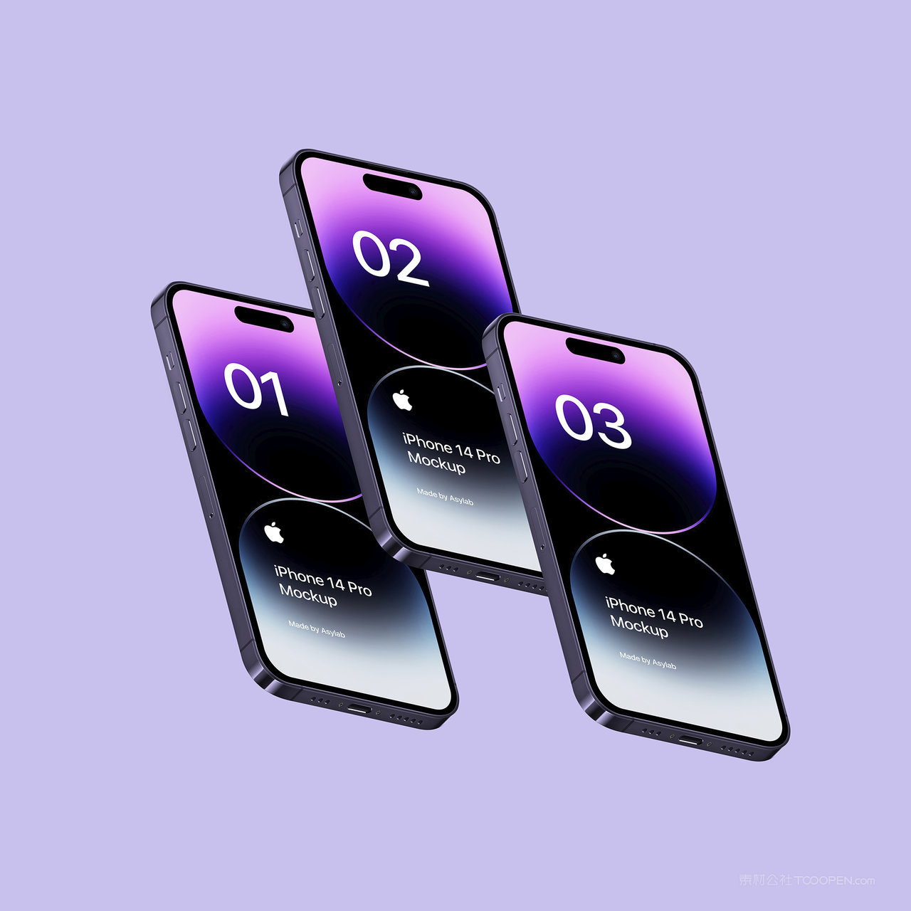 悬浮的苹果手机iPhone14Pro贴图样机