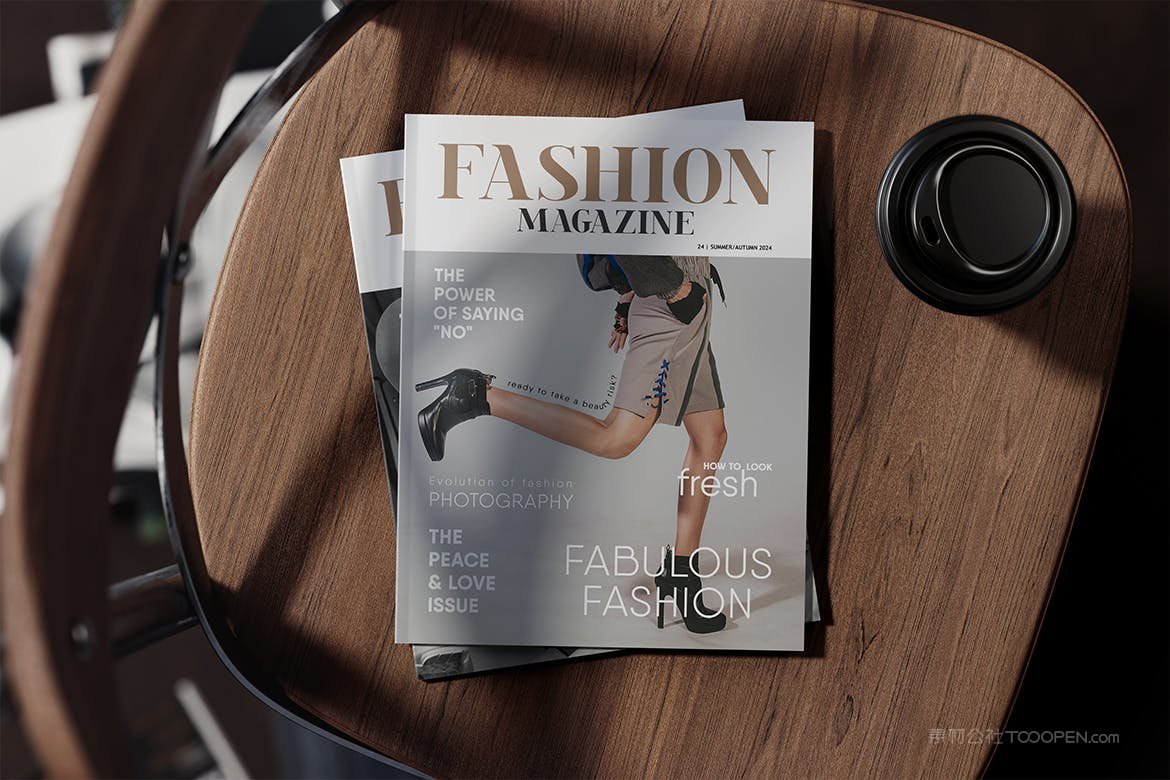 椅子上的光泽杂志样机