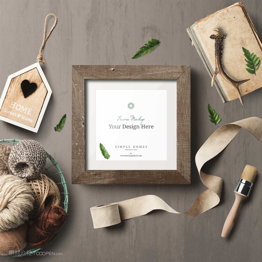 小清新文艺时尚桌面相框静物摆件样机