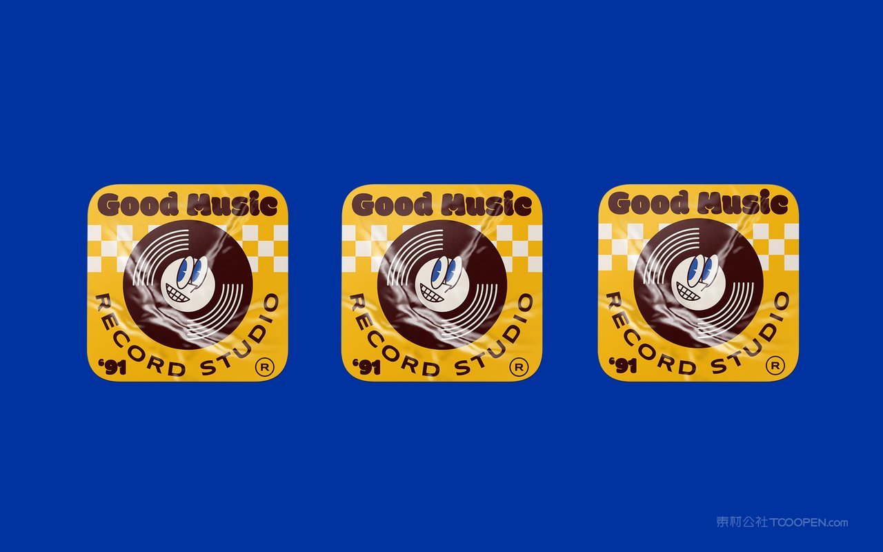 褶皱三张标签卷边不干胶贴纸样机 (8)