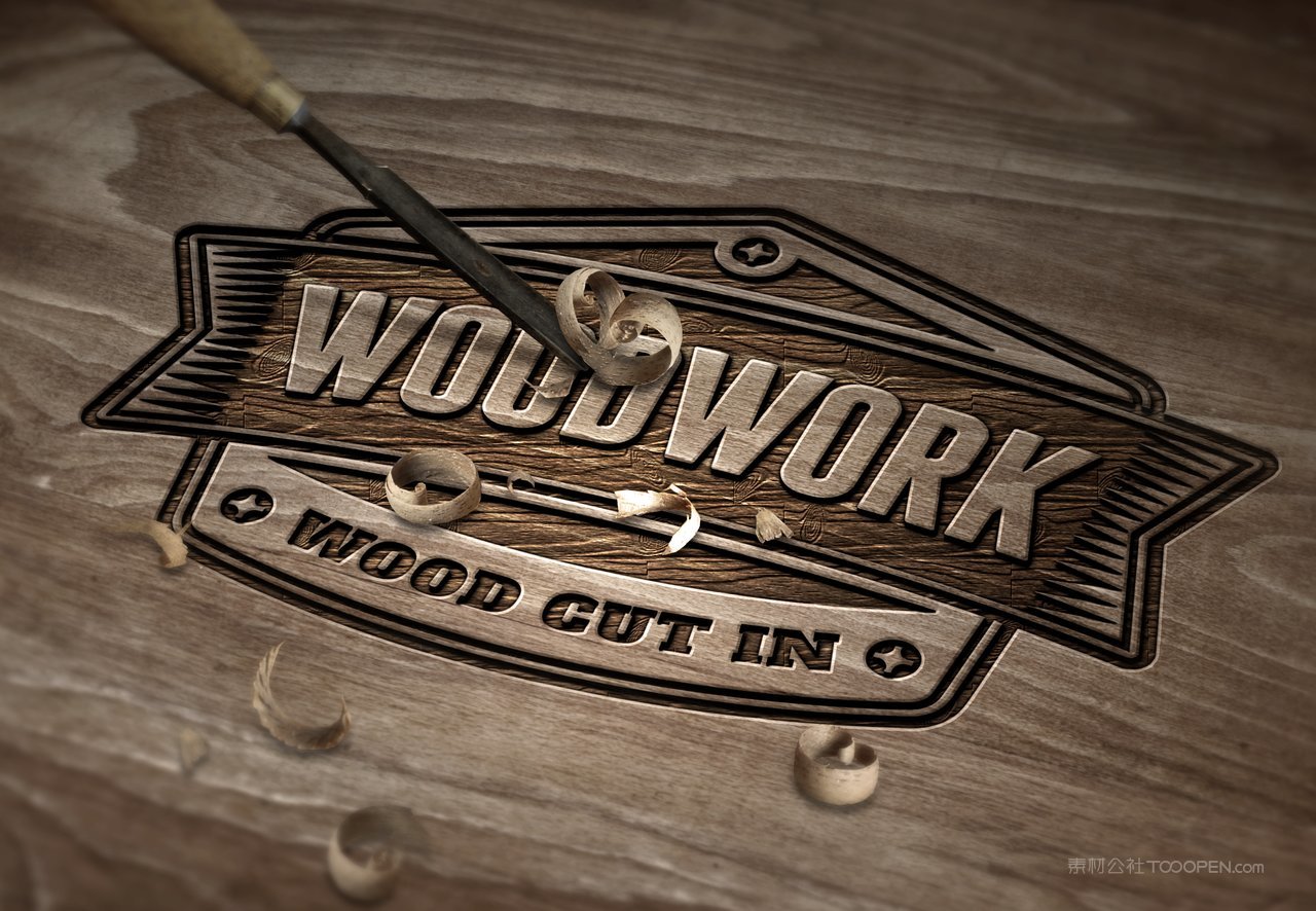 木纹材质企业通用logo标志样机 (27)