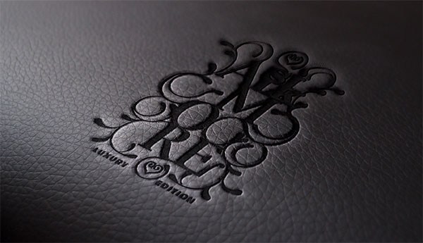 皮革压字LOGO样机