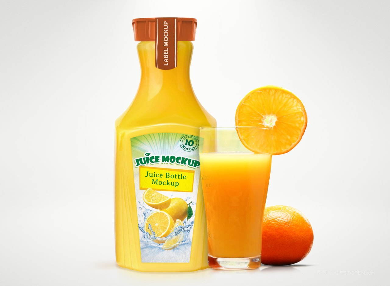 黄色果汁瓶包装样机 (3)