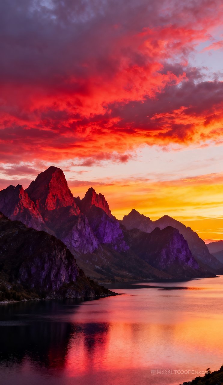 湖泊唯美山峰山水蓝天意境天空青山