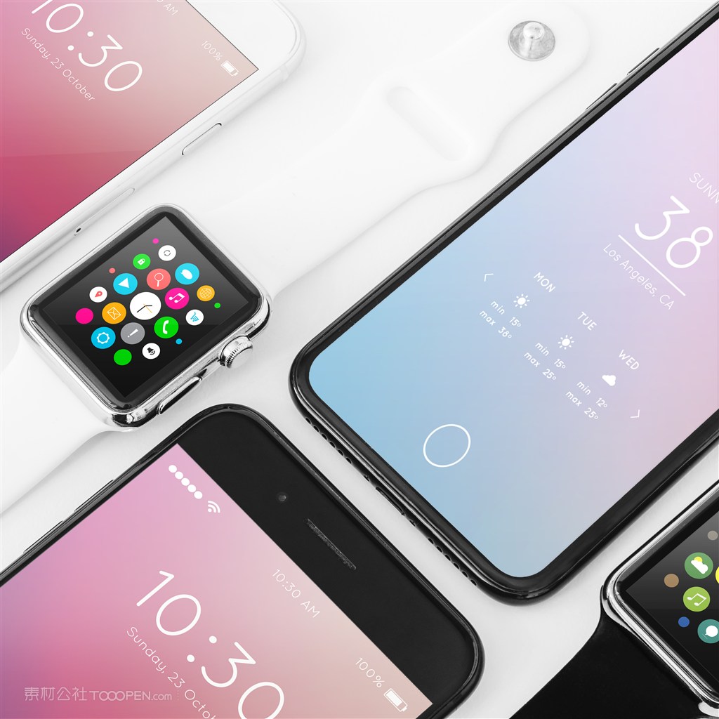 苹果手机手表贴图样机