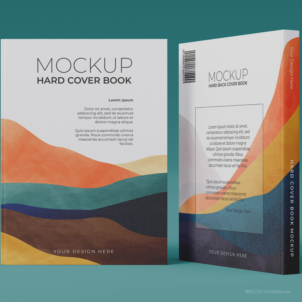 书本封面封底设计样机