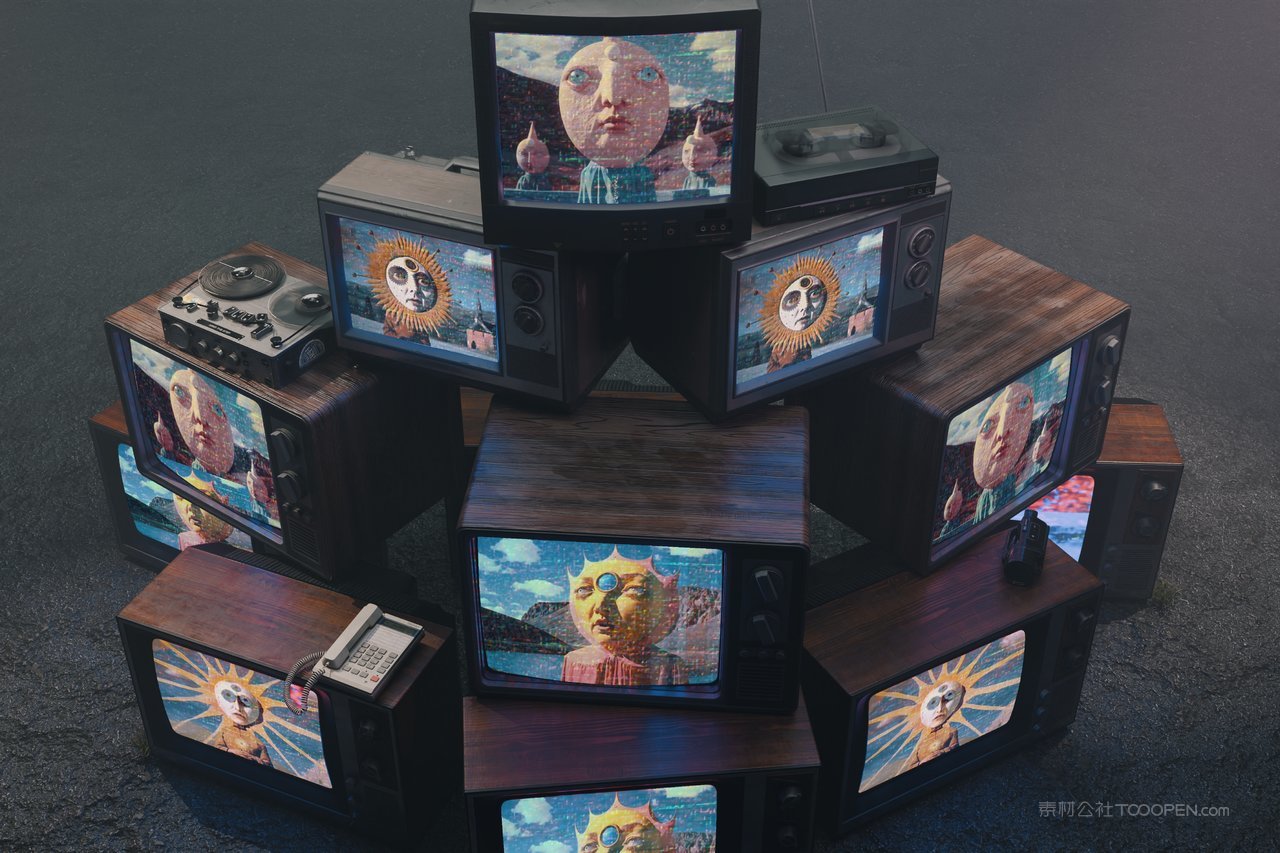 【2014期】老式旧电视机屏幕贴图样机 (3)