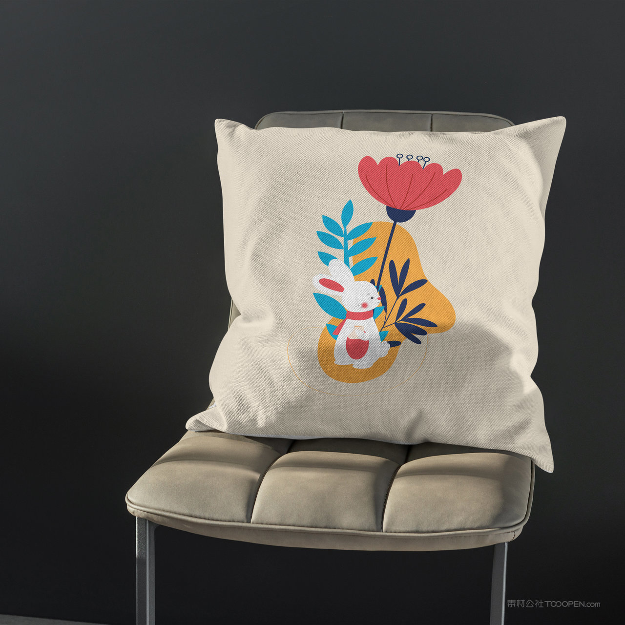 椅子上的靠垫抱枕贴图样机