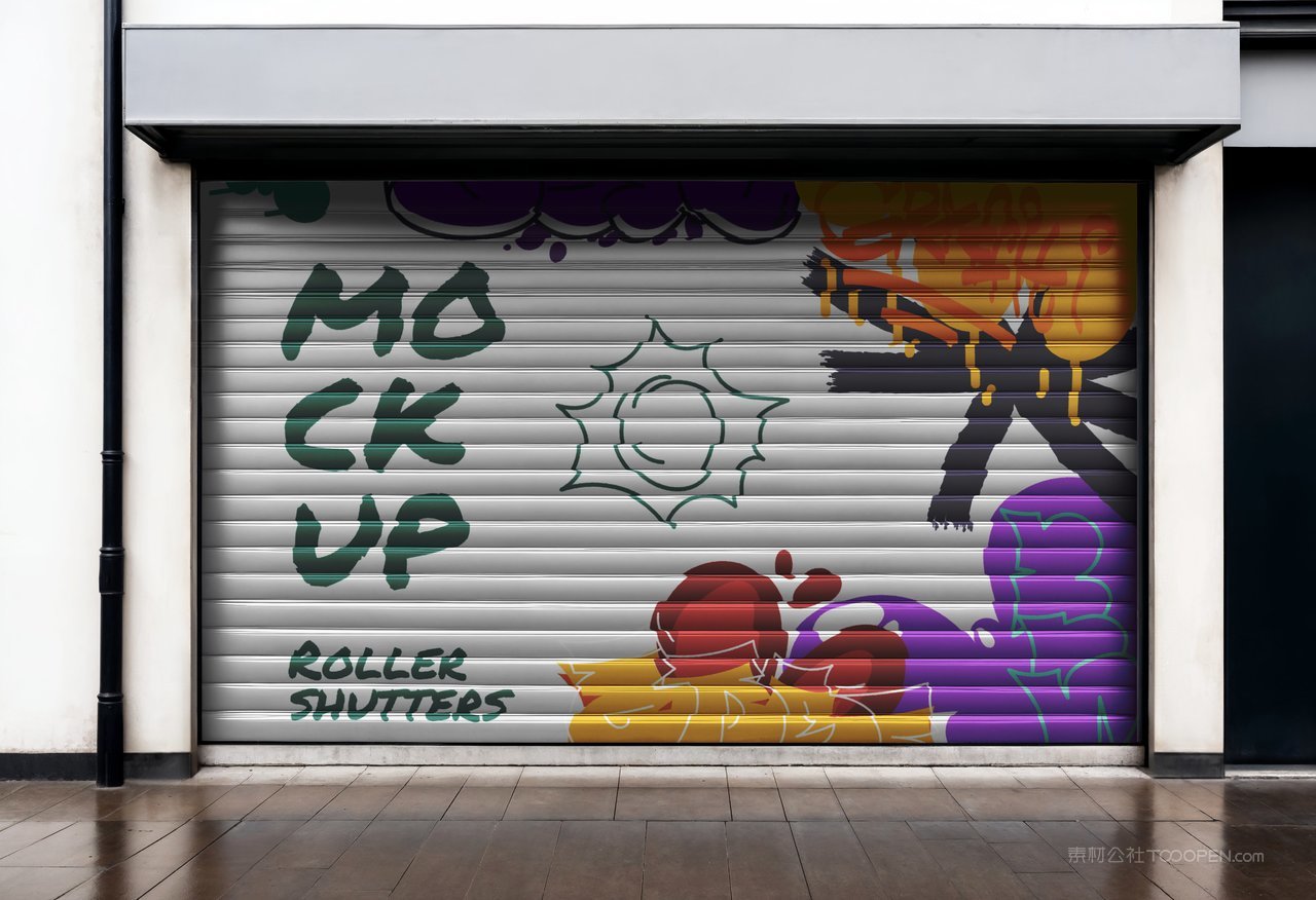 【2292期】卷帘门涂鸦展示样机 (11)