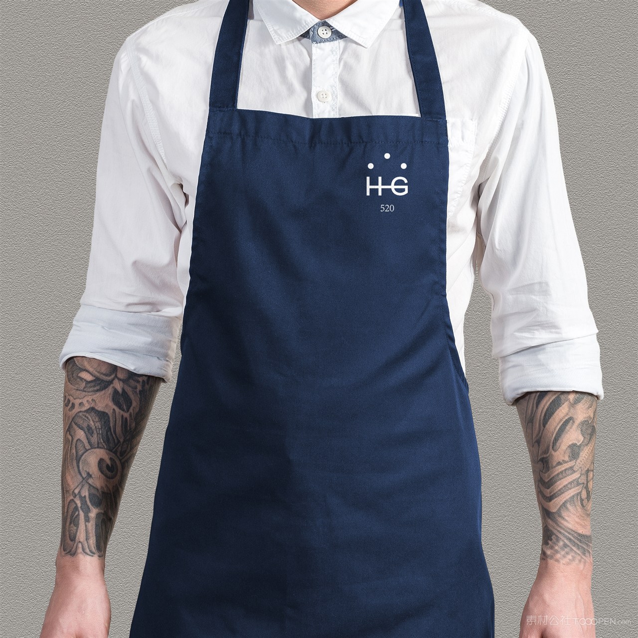 甜品店VI围裙贴图样机