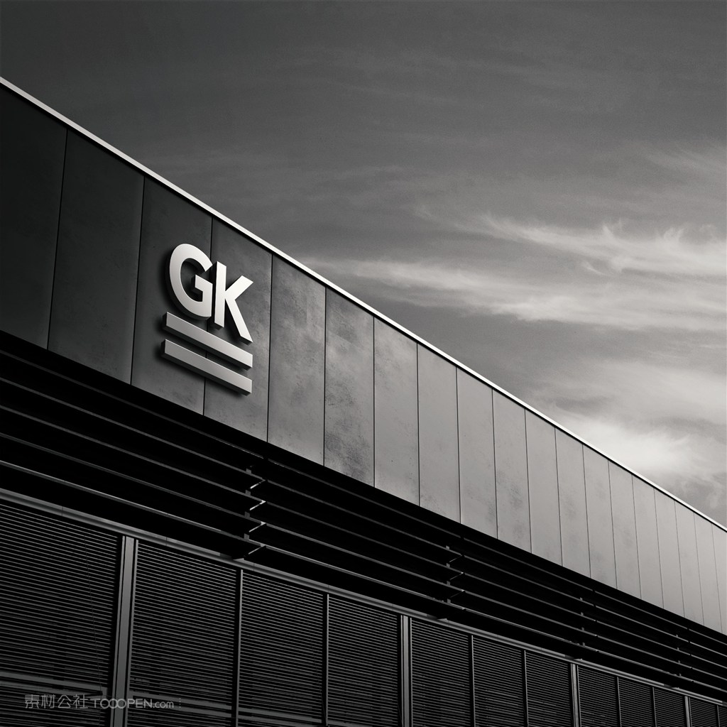 企业公司门头立体标志样机