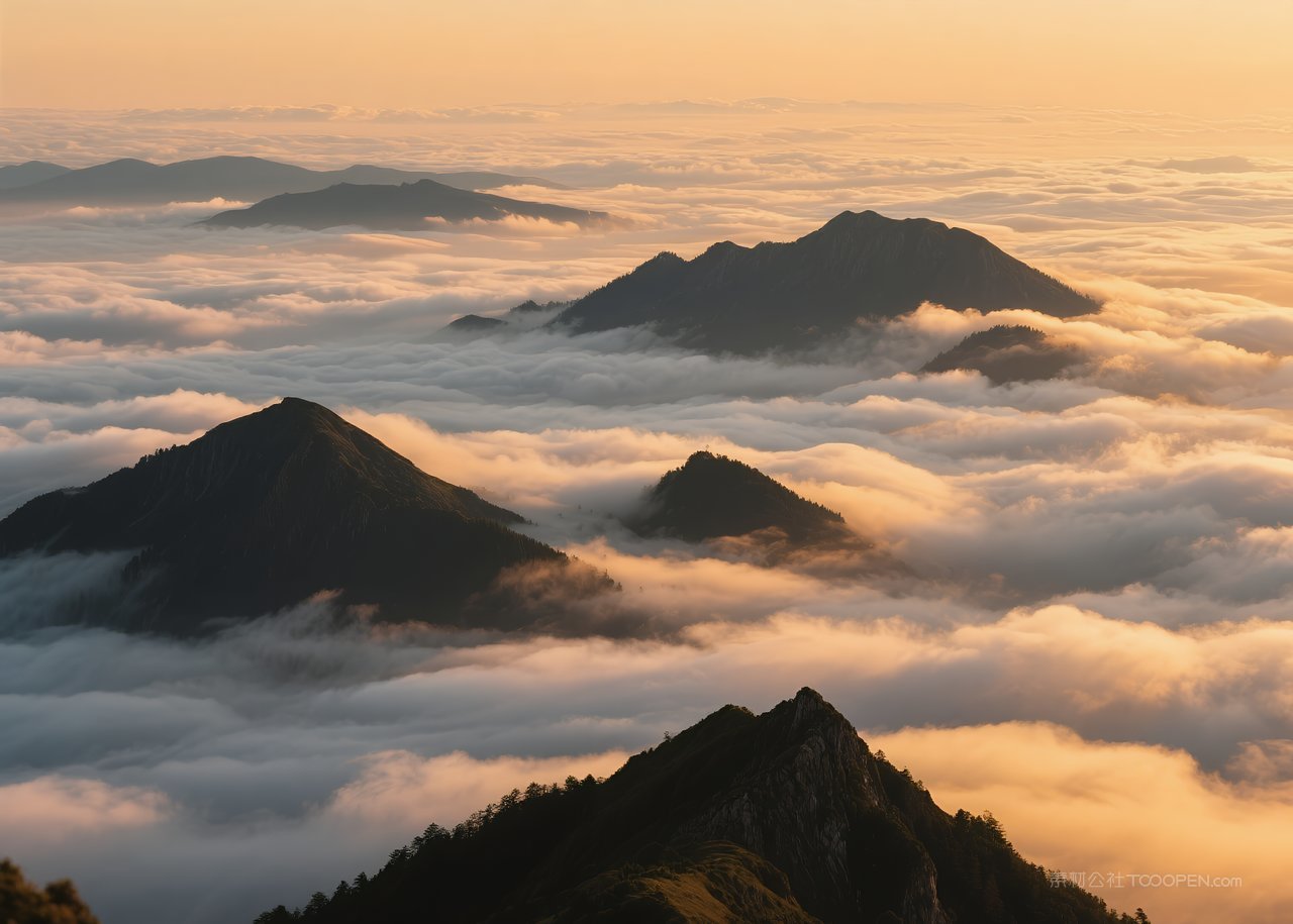 云彩风景唯美落日云层日落自然天空