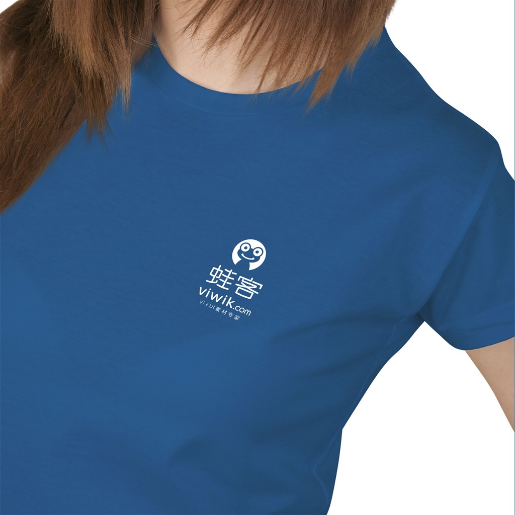 蓝色t恤工作服样机