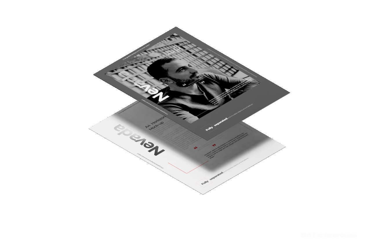 简洁商务宣传单页企业ps样机 (5)