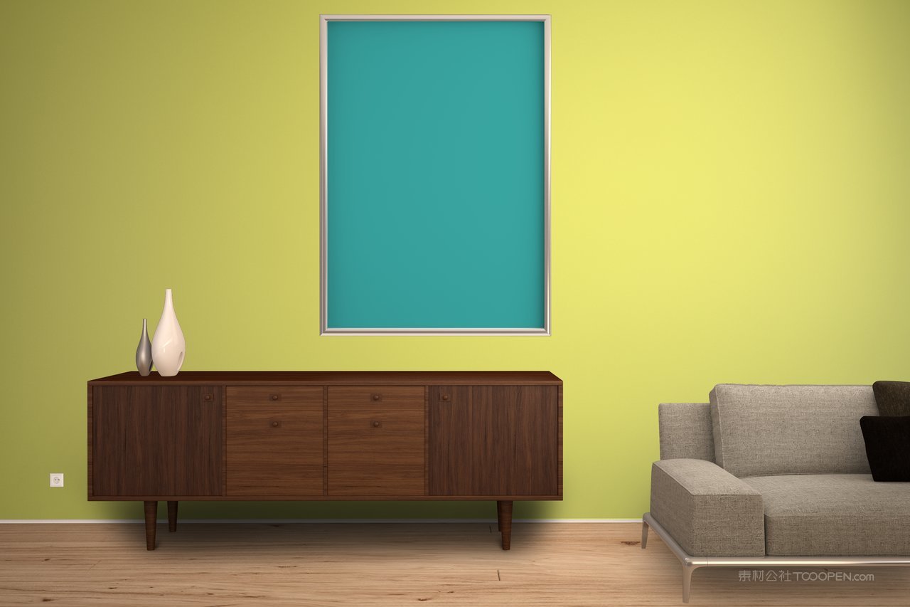 building scene办公室挂画办公环境样机 (2)