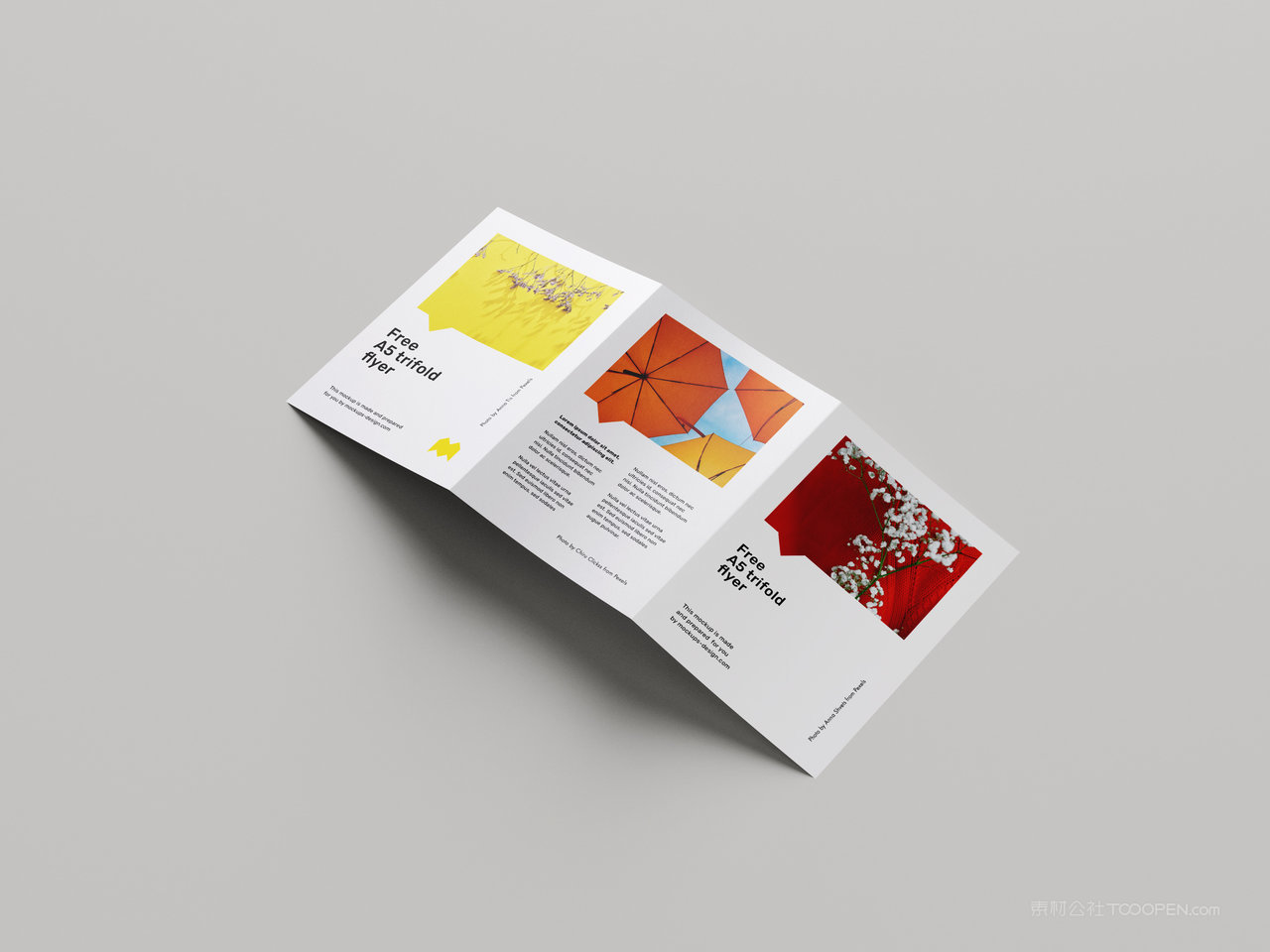 简约清爽三折页模型样机