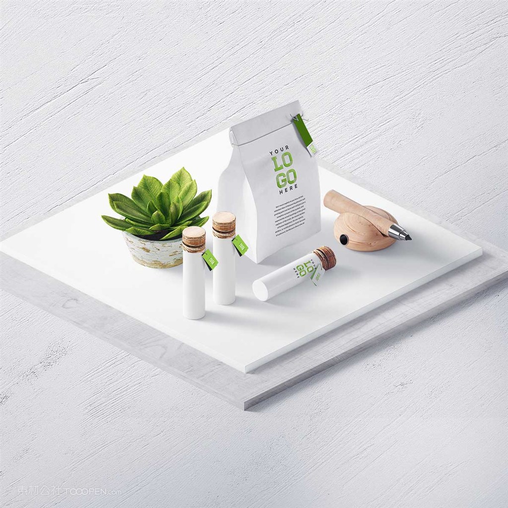 精美清新办公用品vi样机贴图素材