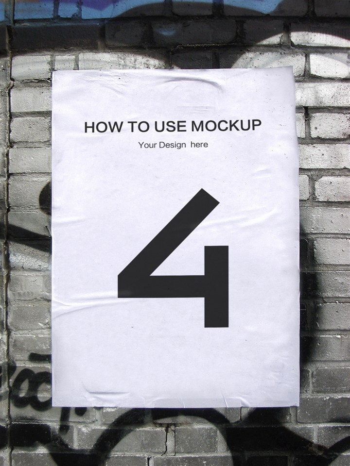 贴在墙上的海报样机